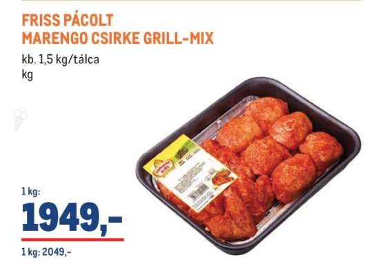 Friss Pácolt Marengo Csirke Grill-Mix