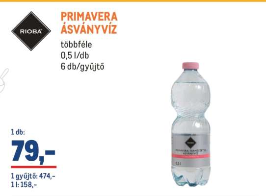 RIOBA PRIMAVERA ÁSVÁNYVÍZ