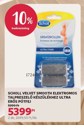 SCHOLL VELVET SMOOTH ELEKTROMOS TALPRESZELŐ KÉSZÜLÉKHEZ ULTRA ERŐS PÓTFEJ