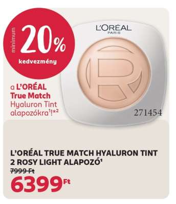 L'ORÉAL TRUE MATCH HYALURON TINT 2 ROSY LIGHT ALAPOZÓ