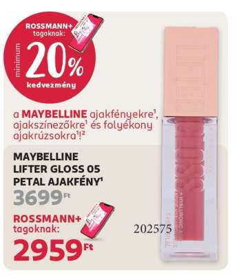 MAYBELLINE LIFTER GLOSS 05 PETAL AJAKFÉNY