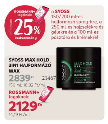 SYOSS MAX HOLD 3IN1 HAJFORMÁZÓ WAX