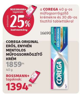 COREGA ORIGINAL ERŐS, ENYHÉN MENTOLOS MŰFOGSORRÖGZÍTŐ KRÉM