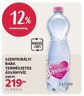 SZENTKIRÁLYI BABA TERMÉSZETES ÁSVÁNYVÍZ