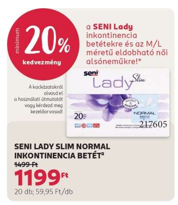 SENI LADY SLIM NORMAL INKONTINENCIA BETÉT