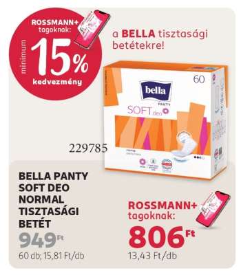 BELLA PANTY SOFT DEO NORMAL TISZTASÁGI BETÉT