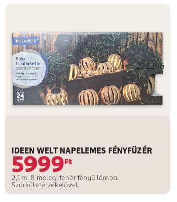 IDEEN WELT NAPELEMES FÉNYFŰZÉR