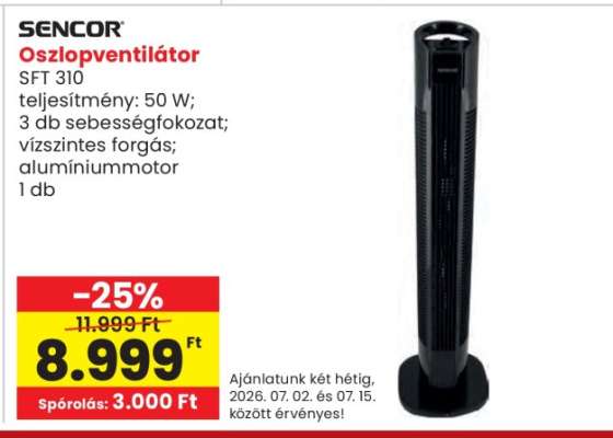 SENCOR Oszlopventilátor
