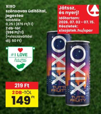 XIXO szénsavas üdítőital, jegestea