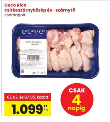 Coco Rico csirkeszárnyközép és -szárnytő