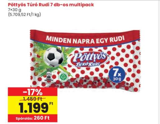 Pöttyös Túró Rudi 7 db-os multipack