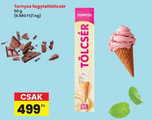 Tornyos fagylalttölcsér