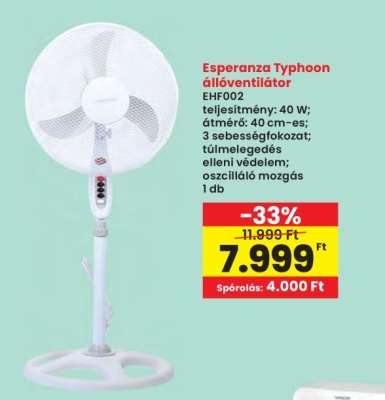 Esperanza Typhoon állóventilátor