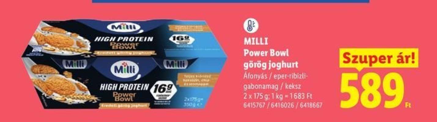 MILLI Power Bowl görög joghurt