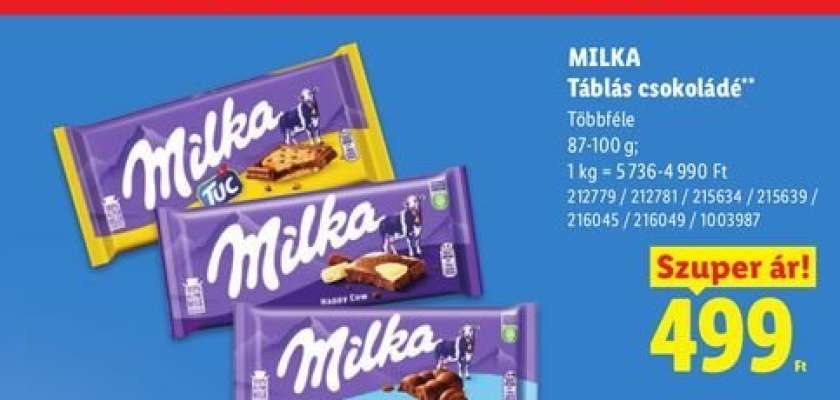MILKA Táblás csokoládé