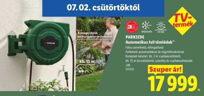 PARKSIDE Automatikus fali tömlődob