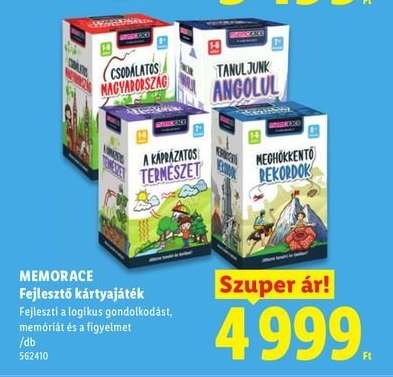MEMORACE Fejlesztő kártyajáték