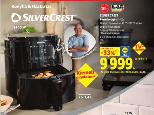 SILVERCREST Forrólevegős fritőz