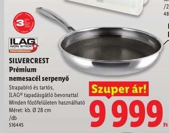 SILVERCREST Prémium nemesacél serpenyő