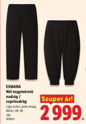 ESMARA Női nagyméretű nadrág / caprinadrág