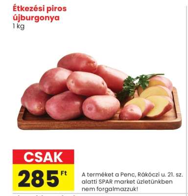 Étkézési piros újburgonya