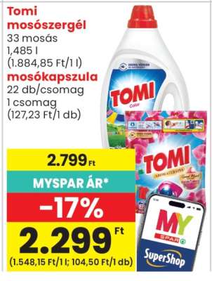 Tomi mosószergél és mosókapszula