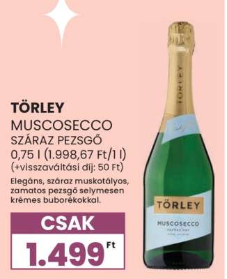 Törley Muscosecco Száraz Pezsgő