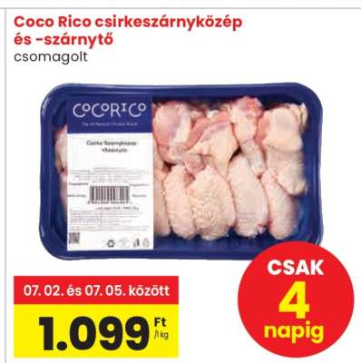 Coco Rico csirkeszárnyközép és -szárnytő