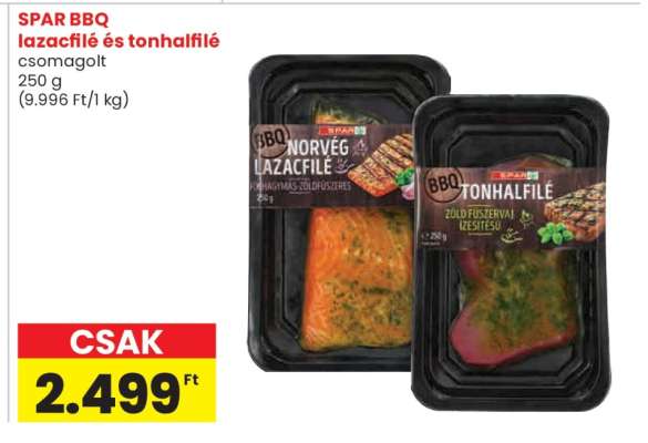 SPAR BBQ lazacfilé és tonhalfilé