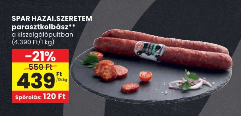 SPAR HAZAI.SZERETEM parasztkolbász