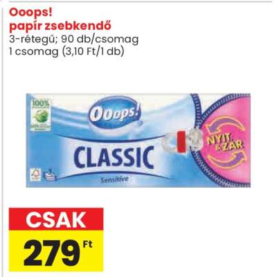 Oops! papír zsebkendő