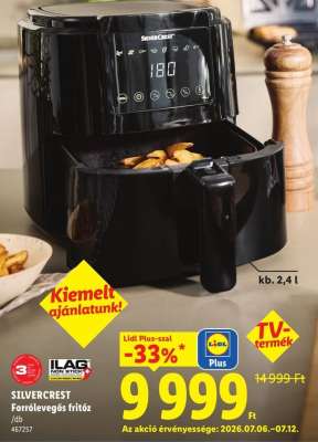 SILVERCREST Forrólevegős fritőz