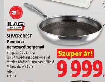SILVERCREST Prémium nemesacél serpenyő
