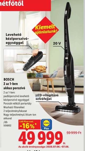 BOSCH 2 az 1-ben akkus porszívó