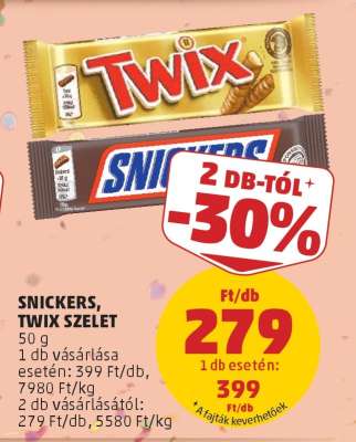 Snickers, Twix szelet
