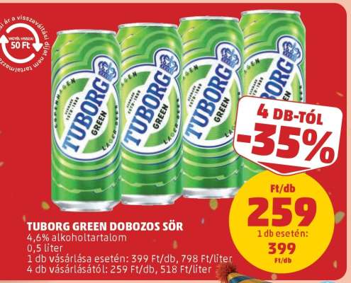 Tuborg Green dobozos sör