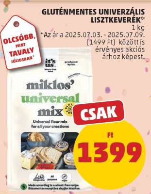 Gluténmentes Univerzális Lisztkeverék