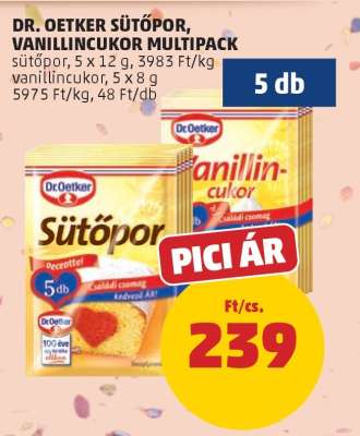 Dr. Oetker Sütőpor, Vanillincukor Multipack