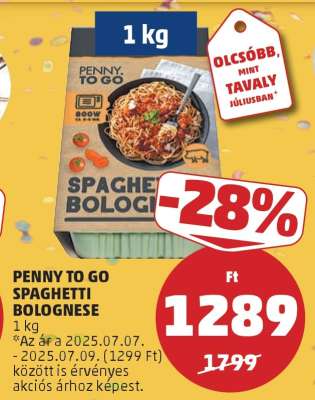 PENNY TO GO SPAGHETTI BOLOGNESE