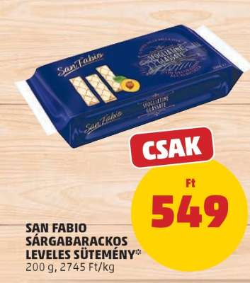 San Fabio Sárgabarackos Leveles Sütemény