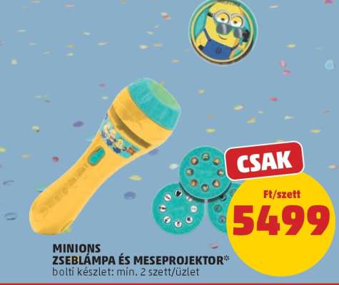MINIONS ZSEBLÁMPA ÉS MESEPROJEKTOR