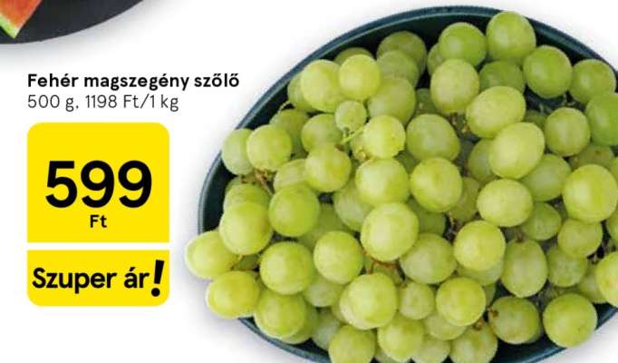 Fehér magszegény szőlő