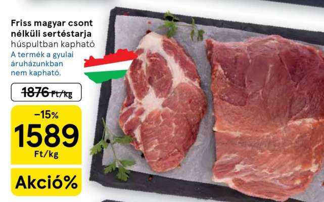 Friss magyar csont nélküli sertéstarja