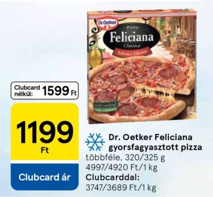 Dr. Oetker Feliciana gyorsfagyasztott pizza