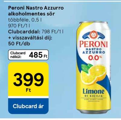 Peroni Nastro Azzurro alkoholmentes sör