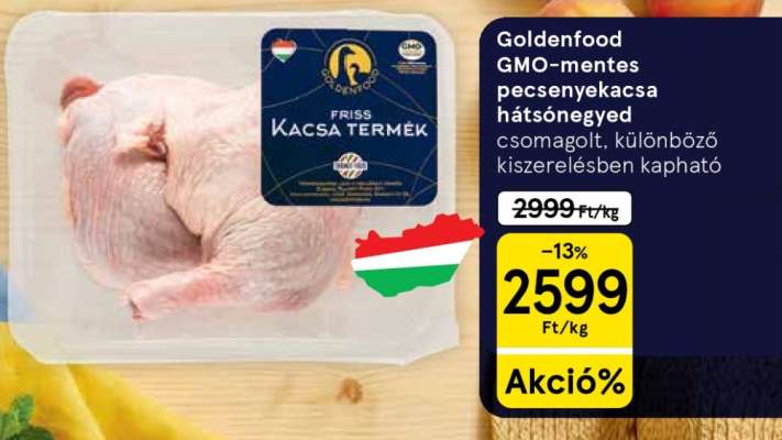 Goldenfood GMO-mentes pecsenyekacsa hátsónegyed