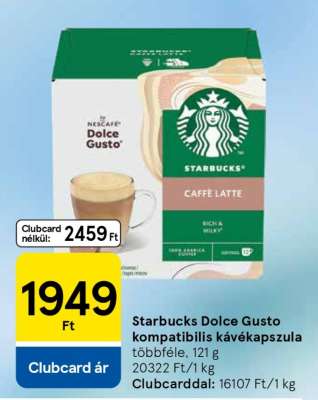 Starbucks Dolce Gusto Kompatibilis Kávékapszula