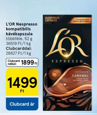 L'OR Nespresso kompatibilis kávékapszula