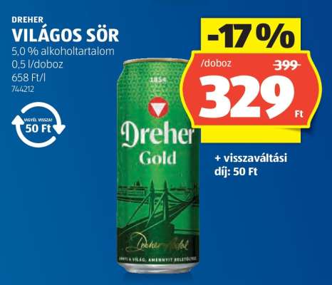 DREHER Világos sör