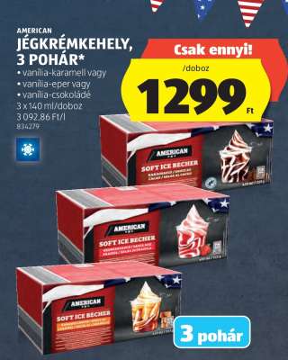 AMERICAN JÉGKRÉMKEHELY, 3 POHÁR